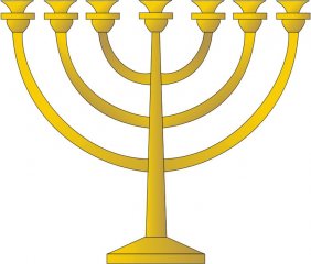 Menora - tradiční sedmiramenný židovský svícen