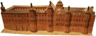 Rožmberský palác - model paláce před Tereziánskou přestavbou